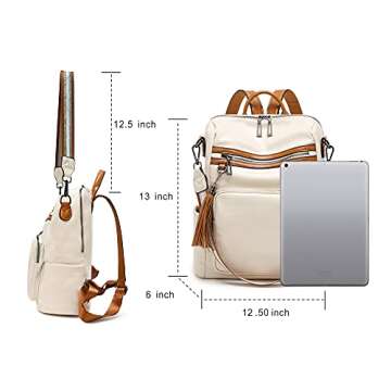 Stylish OPAGE Leather Backpack Purse for Women