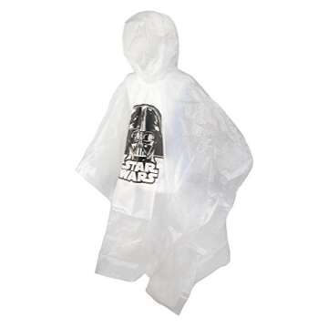 Disney Adult Star Wars Darth Vader Clear Rain Poncho (1, one Size)