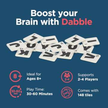Dabble® Word Game | Fast-Paced Family Board Game | Enhances Spelling and Vocabulary for All Ages | Spell The First Five Words | Award-Winning and Educational Learning Game | Great Game for All Ages