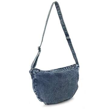 Denim Indigo Hobo Cross Body Bag Womens Shoulder Bag (Indigo)