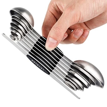 Stainless Steel Magnetic Measuring Spoons Set of 8