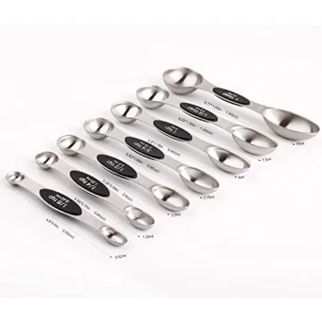 Stainless Steel Magnetic Measuring Spoons Set of 8