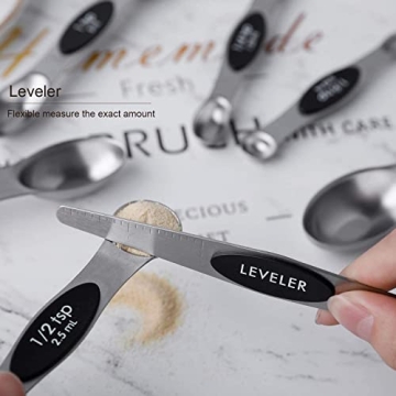 Stainless Steel Magnetic Measuring Spoons Set of 8