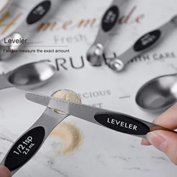 Stainless Steel Magnetic Measuring Spoons Set of 8