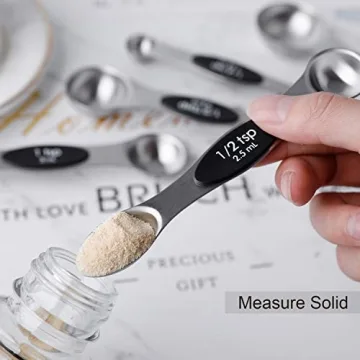 Stainless Steel Magnetic Measuring Spoons Set of 8