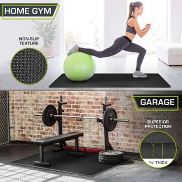 ProsourceFit Extra Thick Puzzle Exercise Mat , EVA Foam Interlocking Tiles for Protective, Cushioned Workout Flooring for Home and Gym Equipment, Black - 3/4 inch - 24 Sq Ft - 6 Tiles