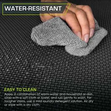 ProsourceFit Extra Thick Puzzle Exercise Mat , EVA Foam Interlocking Tiles for Protective, Cushioned Workout Flooring for Home and Gym Equipment, Black - 3/4 inch - 24 Sq Ft - 6 Tiles