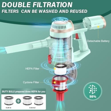 BUTY BULU Cordless Stick Vacuum Lightweight Powerful Suction