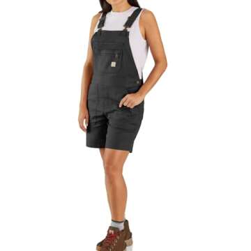 Carhartt Women's Rugged Flex Relaxed Fit Canvas Shortall, Black