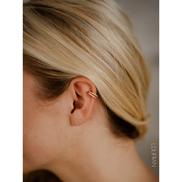 Elegant 18K Gold Plated Ear Cuff with Diamonds
