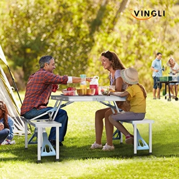 VINGLI Lightweight Folding Picnic Table for 4 Adults