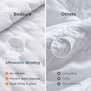 Bedsure Quilts Queen Size - Soft Ultrasonic Queen Quilt Bedding Set - White Bedspread Coverlet - Lightweight Comforter Set for All Seasons (Includes 2 Pillow Shams)