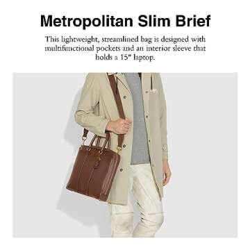 COACH Metropolitan Slim Brief, Ol/Saddle, One Size