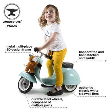 Ambosstoys Toddler Scooters for Boys and Girls Primo – Durable, Valuable and Timeless Design Kids Ride on Toys for 2 Year Old - 3-4 - 5 Year Olds, Collectors and Design Lovers