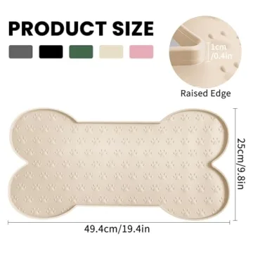 PWTAA Anti-Slip Silicone Dog Feeding Mat for Pets