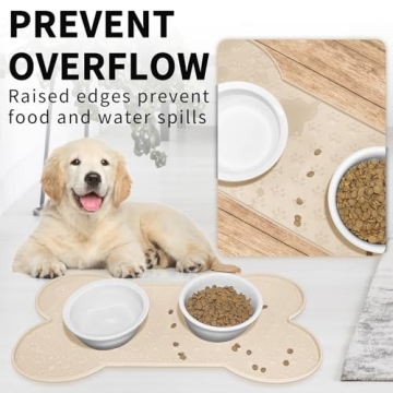 PWTAA Anti-Slip Silicone Dog Feeding Mat for Pets