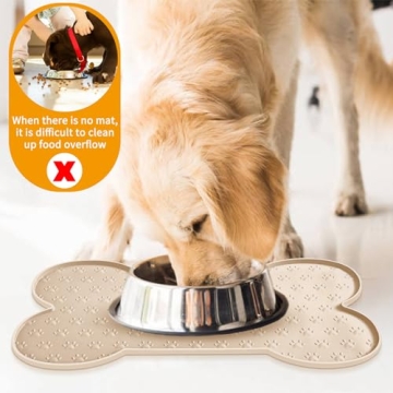 PWTAA Anti-Slip Silicone Dog Feeding Mat for Pets