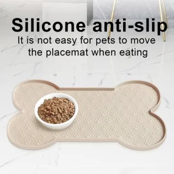 PWTAA Anti-Slip Silicone Dog Feeding Mat for Pets