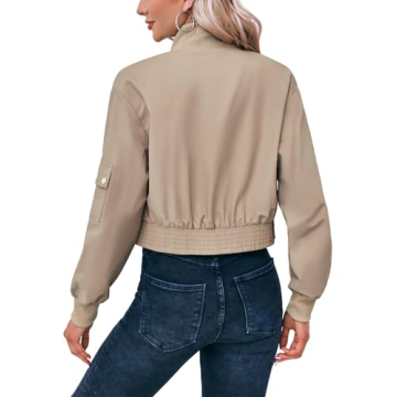 Stylish Fisoew Cropped Bomber Jacket - Lightweight & Trendy