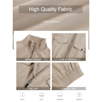 Stylish Fisoew Cropped Bomber Jacket - Lightweight & Trendy