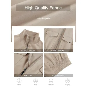 Stylish Fisoew Cropped Bomber Jacket - Lightweight & Trendy