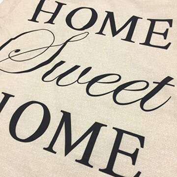 FOOZOUP Farmhouse Style Decorative Throw Pillow Case Cushion Cover 18" x 18" for Sofa Couch Home Sweet Home Cotton Linen and So Together They Built a Life They Loved