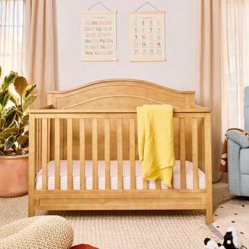 DaVinci Charlie 4-in-1 Convertible Crib - GREENGUARD Gold Certified - Wooden Baby Crib Convertible t...