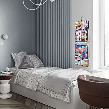 HUHYNN Hair Accessories Organizer for Girls, Hair Accessories Storage Bag, Hair Bow Storage Organaizer for Girls with Multi-Compartments, Baby Hair Accessories Organizer for Travel (Beige)