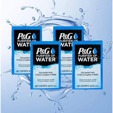 P&G Purifier of Water Packets - Ultimate Water Purification for Outdoor Adventures and Emergencies