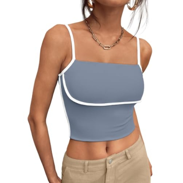 Trendy Queen Women's Camisole Tube Tops with Adjustable Spaghetti Strap Cute Summer Going Out Crop T...