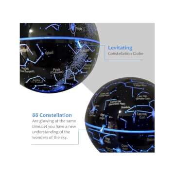Gleamgalaxy Levitating Galaxy Constellation Lamp,Floating and Spinning in Air Freely, LED Galaxy Lamp Has 4 Colors that cycle through for Unique Gifts,Room Decor,Night Light,Office Desk Toys