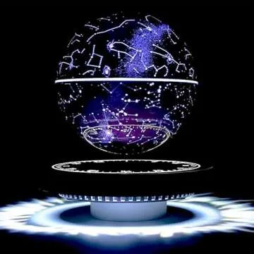 Gleamgalaxy Levitating Galaxy Constellation Lamp,Floating and Spinning in Air Freely, LED Galaxy Lamp Has 4 Colors that cycle through for Unique Gifts,Room Decor,Night Light,Office Desk Toys