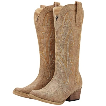 Stylish HISEA Rollda Cowboy Boots for Women