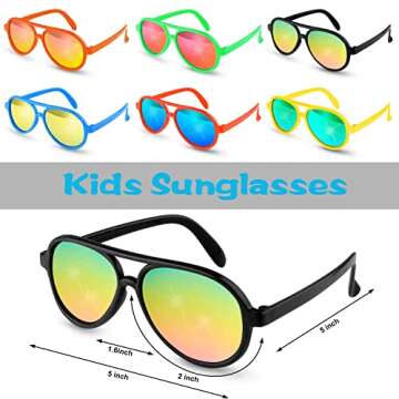 Tepsmigo Kids Aviator Sunglasses Party Favors,24 Pack Kids Sunglasses Bulk for Boys Girls,Party Favor Sunglasses for Kids Birthday Party, Goody Bag Favors, Beach Pool Party Favors