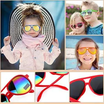 Tepsmigo Kids Aviator Sunglasses Party Favors,24 Pack Kids Sunglasses Bulk for Boys Girls,Party Favor Sunglasses for Kids Birthday Party, Goody Bag Favors, Beach Pool Party Favors