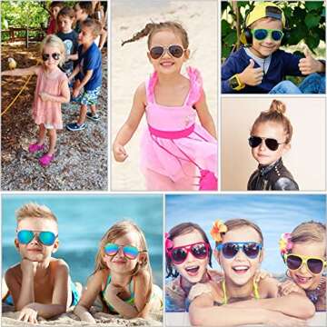 Tepsmigo Kids Aviator Sunglasses Party Favors,24 Pack Kids Sunglasses Bulk for Boys Girls,Party Favor Sunglasses for Kids Birthday Party, Goody Bag Favors, Beach Pool Party Favors