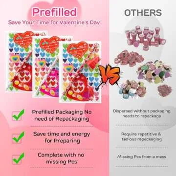 TOY Life Prefilled 196 Pcs Valentines Day Goodie Bags Stuffers for Kids Classroom Exchange Valentine...
