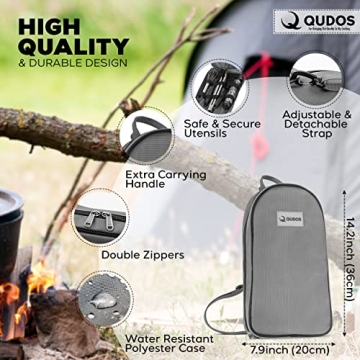 Qudos 14-Piece Camping Utensil Set - Versatile & Portable Travel Kit