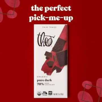 Organic Dark Chocolate Bar, Vegan, Fair Trade - Theo 70% Cacao