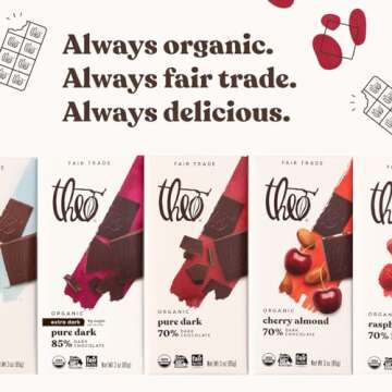 Organic Dark Chocolate Bar, Vegan, Fair Trade - Theo 70% Cacao