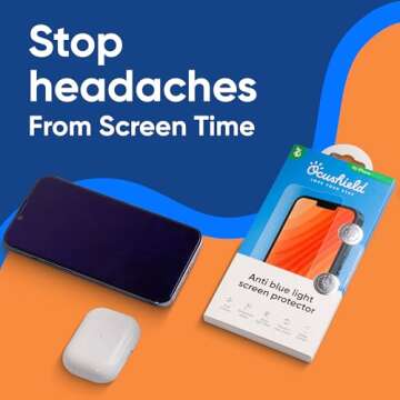 Ocushield Anti Blue Light Tempered Glass Screen Protector for iPhone 13 | iPhone 13 Pro | iPhone 14 (6.1") - Protect Your Eyes, Reduce Migraines & Improve Sleep