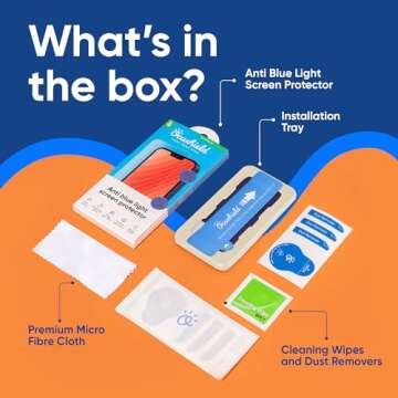 Ocushield Anti Blue Light Tempered Glass Screen Protector for iPhone 13 | iPhone 13 Pro | iPhone 14 (6.1") - Protect Your Eyes, Reduce Migraines & Improve Sleep