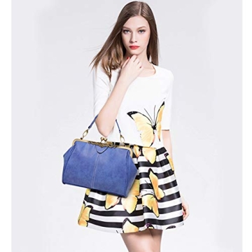 Segater Vintage Handbag - Stylish Kiss Lock Crossbody Purse