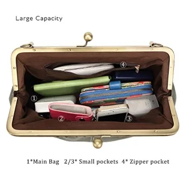 Segater Vintage Handbag - Stylish Kiss Lock Crossbody Purse