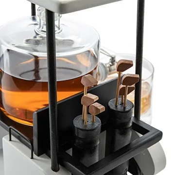 The Wine Savant Golf Decanter Whiskey Decanter and 2 Whiskey Glasses -, Golf Gifts for Both Men & Women, Golf Accessories, Golfer Gifts, Based on A Replica Golf Cart (850ml Decanter - 8 Ounce Glasses)