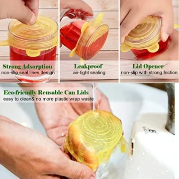 Patelai Silicone Stretch Lids 16 Pieces Multicolor Food Covers