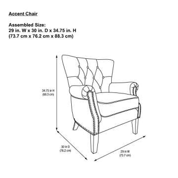 Dorel Living Accent Chair in Beige - Modern Comfort