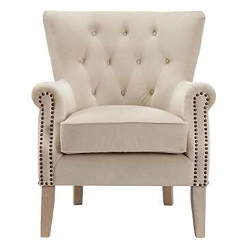 Dorel Living Accent Chair in Beige - Modern Comfort