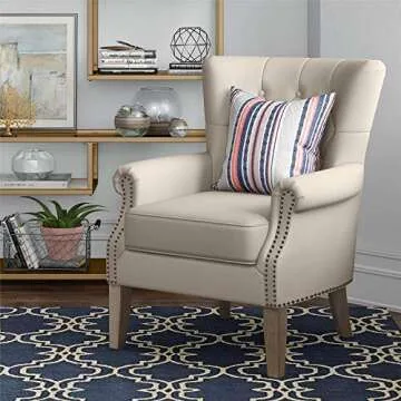 Dorel Living Accent Chair in Beige - Modern Comfort