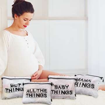 6 Pack Hospital Bags for Labor and Delivery Diaper Bag Organizing Pouches Waterproof Diaper Organizer Bags for Baby Necessities Diaper Backpack Organization Hospital Bag Essentials for Mom